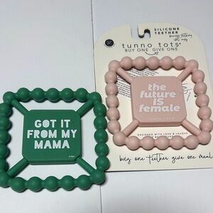 NWT infant Tunno Tots Silicone Teether
Set of 2 One new The Future is Female